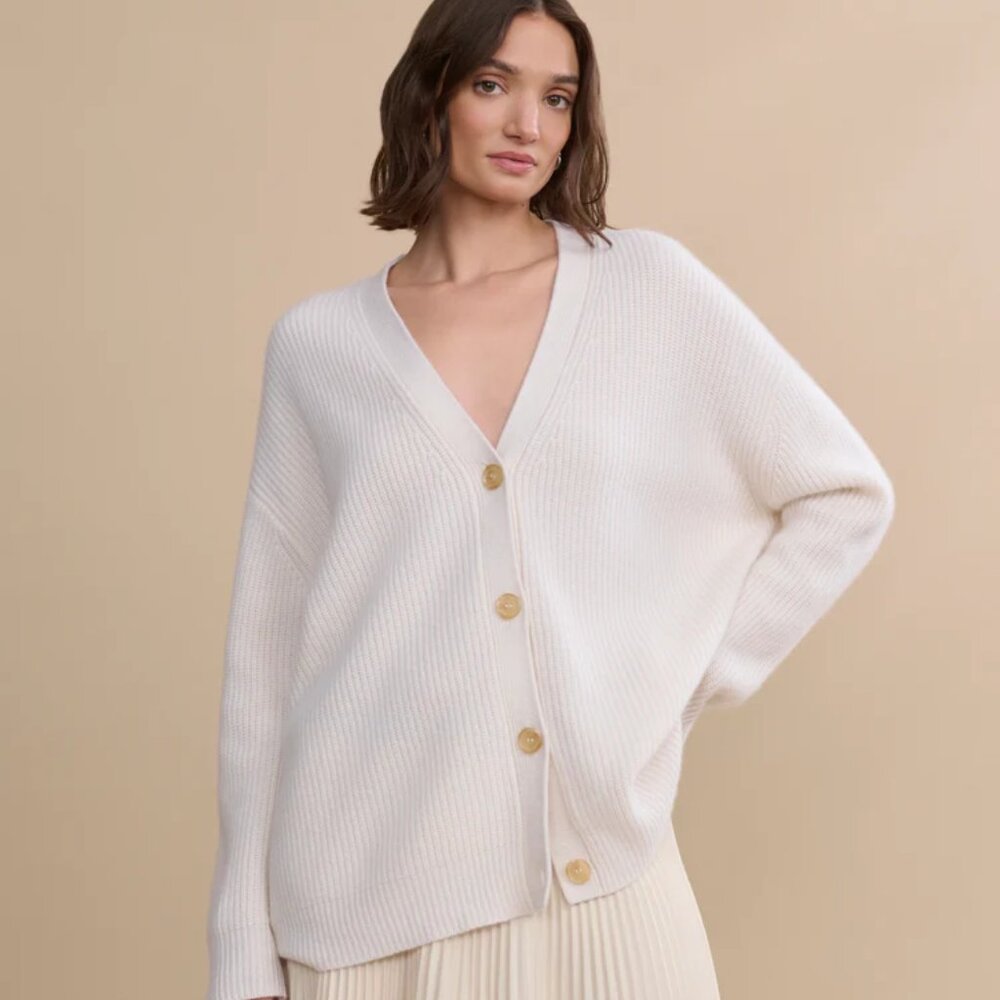 Jenni Kayne Cashmere Cocoon Cardigan, Ivory, XS